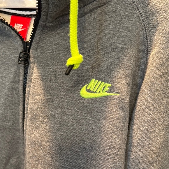 Nike Gray full zip Hoodie with Neon Accents EUC XXL - Picture 2 of 12